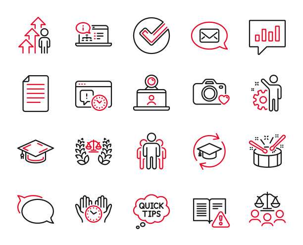 与在线相关的教育图标集图片下载