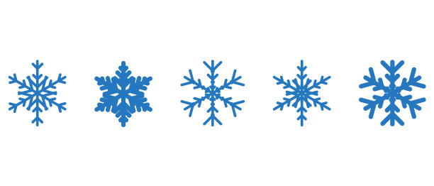 雪花的各种形状，矢量图标设置图片下载