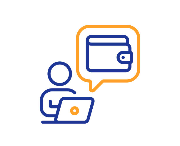 钱包线图标钱网上钱包符号图片下载