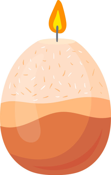 米色椭圆形蜡烛装饰元素放松图片下载