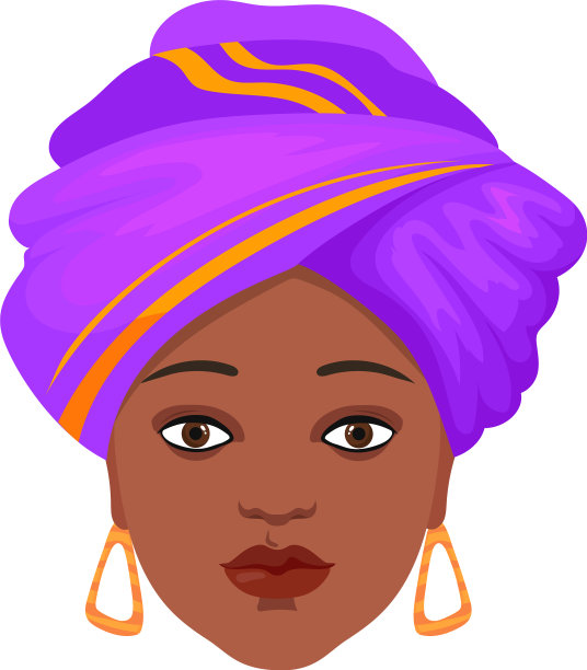 非洲妇女的头巾，美国女孩非洲式发型的头图片下载