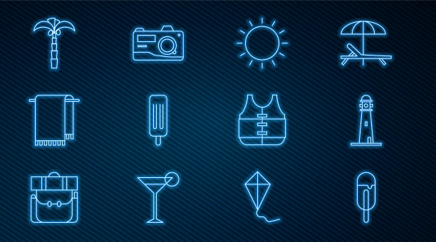 放上冰淇淋灯塔太阳浴巾图片下载