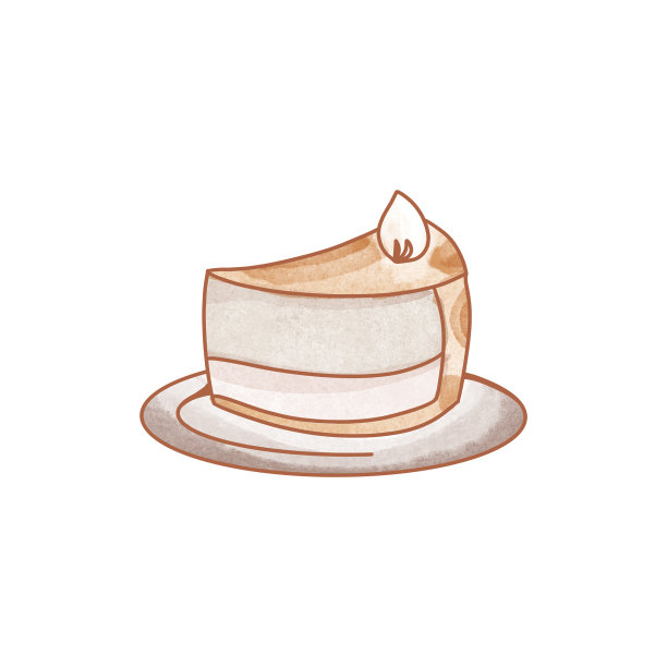 水彩神秘舒适hygge一块南瓜派在一个盘子上纹理数字艺术。印刷贴纸，纹身，横幅，海报，卡片，网页，包装纸，织物。图片下载