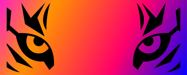 宽海报与老虎的眼睛。大猫贴纸。打印的t恤图片下载