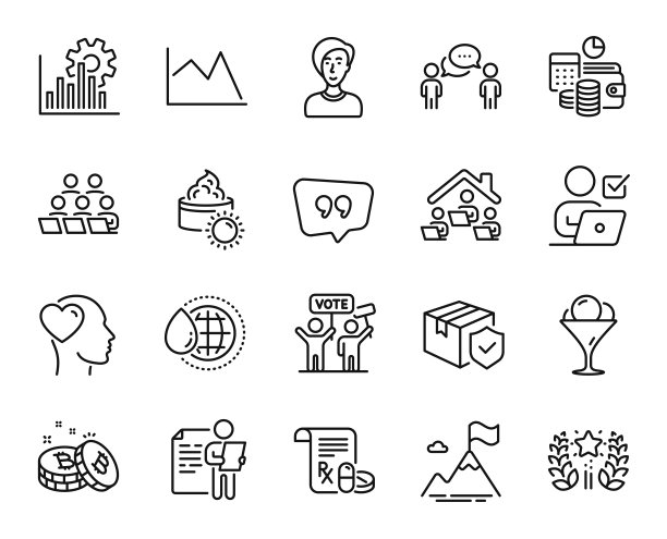 向量集的医疗处方，在线投票和报价气泡线图标集。向量图片下载