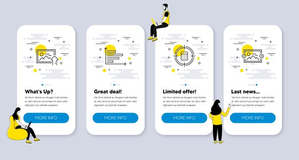 与上传照片，水平图表和计算器目标相关的技术图标的矢量集。向量图片下载