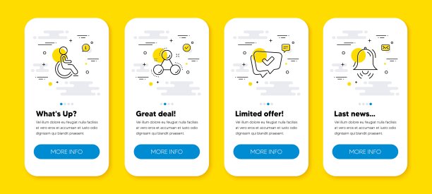 向量集的禁用，化学分子和批准的线图标集。向量图片下载