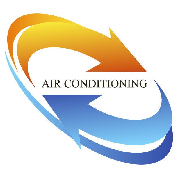 箭头蓝色和红色空调标志图片下载