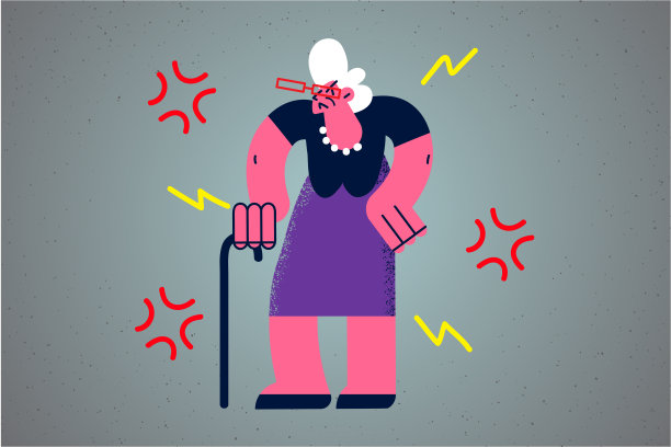 生气的老祖母苦恼着成熟的生活图片下载