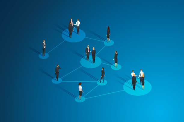 商务人士团体相互联系的团队合作。图片下载