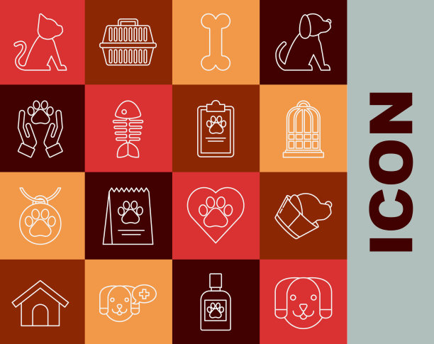 设线犬兽医诊所符号笼图片下载