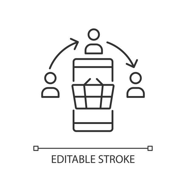 社交营销策略线性图标图片下载