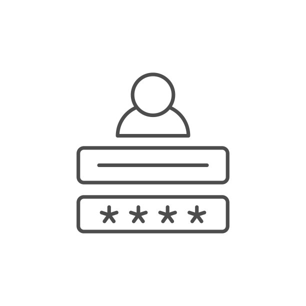 登录和密码线轮廓图标图片下载