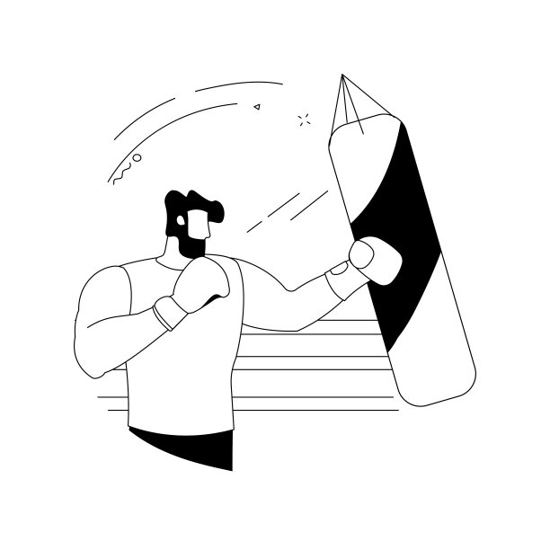 拳击抽象概念矢量插图。图片下载