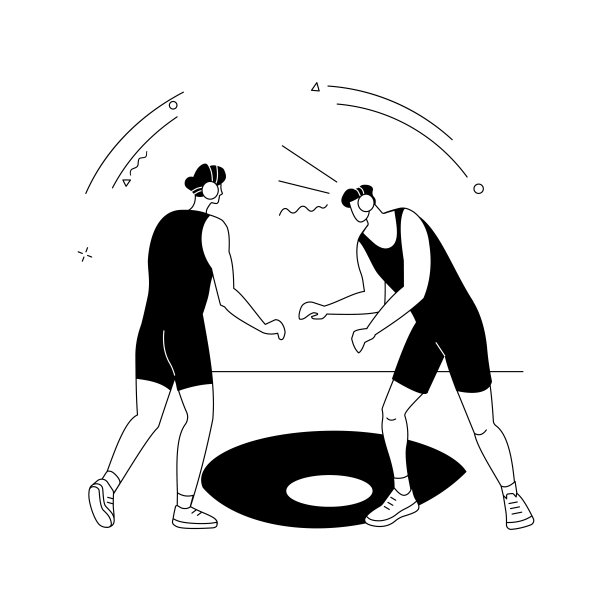 摔跤抽象概念矢量插图。图片下载