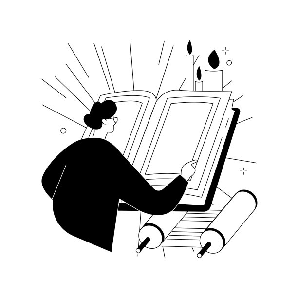 神圣文本抽象概念矢量插图。图片下载