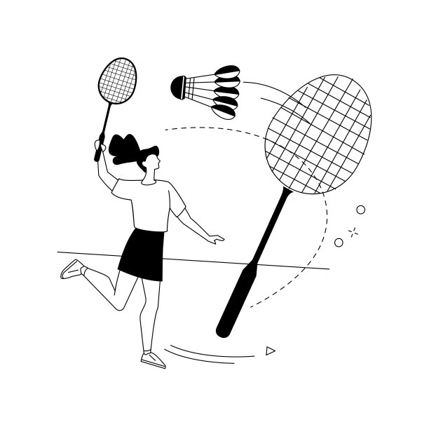 羽毛球抽象概念矢量插图。图片下载