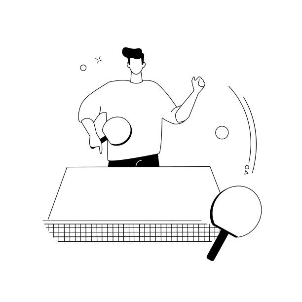 乒乓球抽象概念矢量插图。图片下载