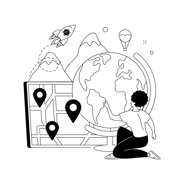 地理抽象概念矢量插图。图片下载