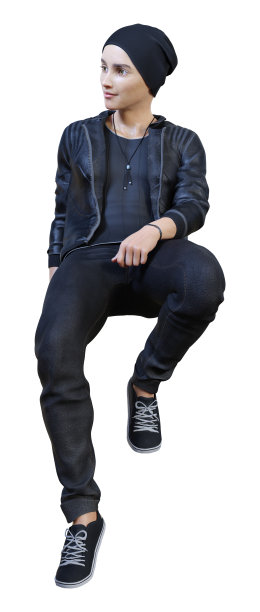 3D插图少年在白色图片下载