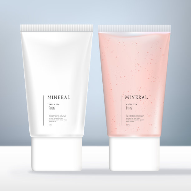 向量不透明或清楚的平面或椭圆形美容管包装与白色螺旋帽。粉红色和白色。图片下载