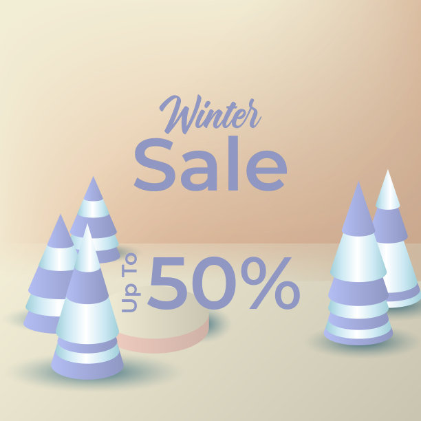 冬季海报与金色的圣诞雪花和星星。冬季大减价海报。冬天的背景。冬季圣诞促销社交媒体模板设计背景。矢量图图片下载