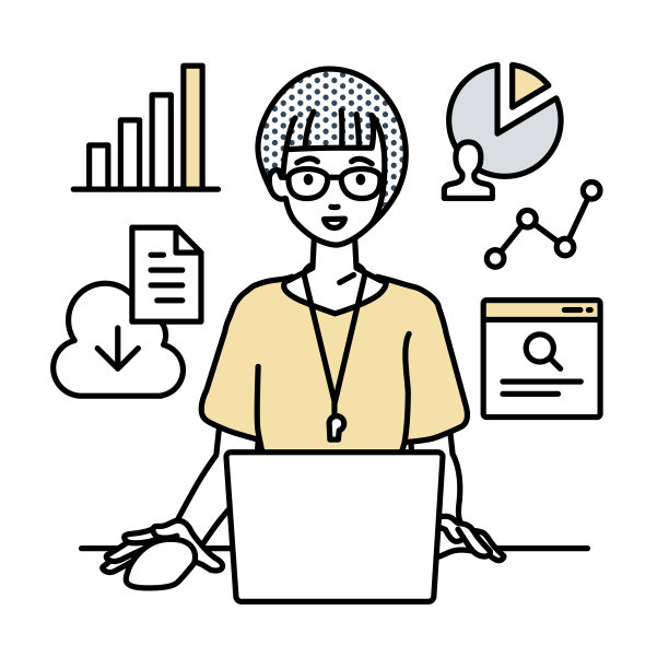 一位女教师用笔记本电脑浏览网站、研究、在云端共享文件、分析、制作报告图片下载