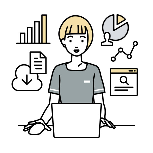 一名女美容师使用笔记本电脑浏览网站，研究，共享云文件，分析，并在她的办公桌上做报告图片下载