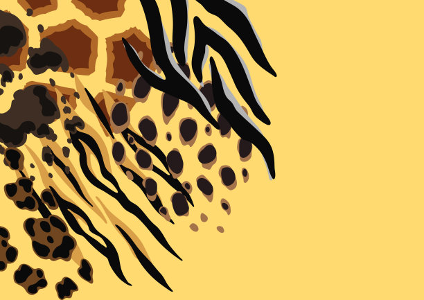 背景装饰动物图案。非洲草原动物群的风格化点缀，毛皮纹理。图片下载