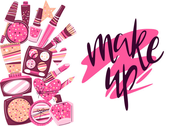 具有护肤和化妆化妆品的背景。说明广告。美容和时尚项目。图片下载