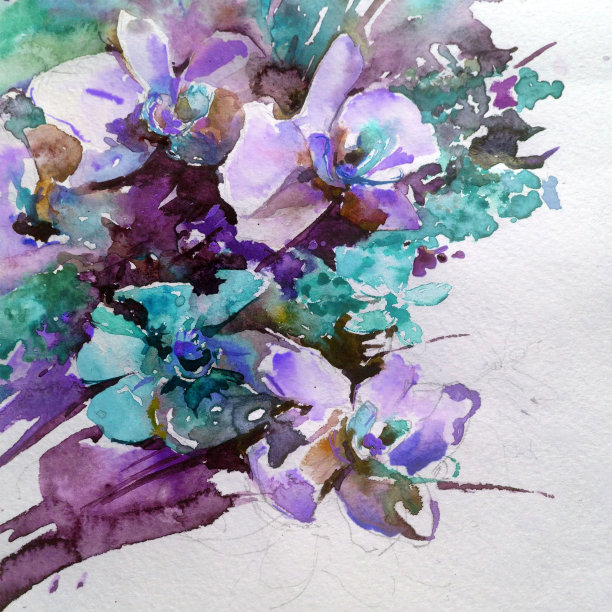 花图案手工制作。美丽温柔浪漫的花束图片下载