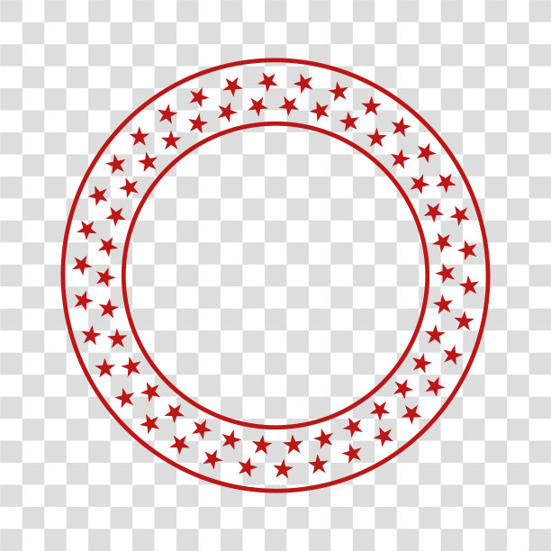 红色圆形矢量框-圆形横幅设计元素图片下载