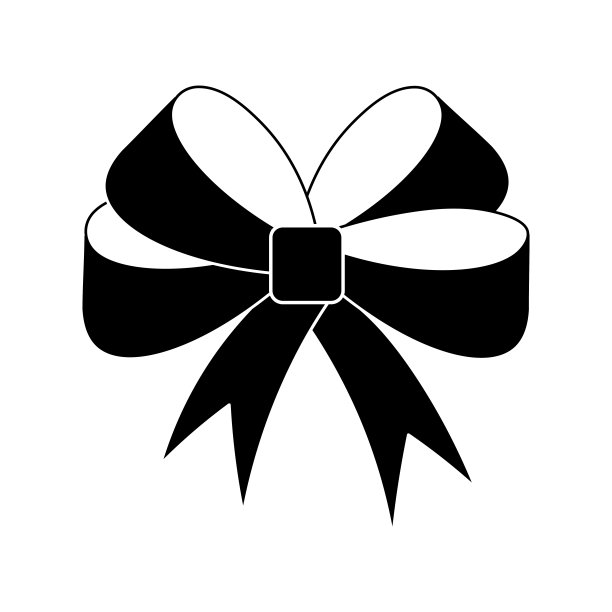 弓图标，平面图形，设计元素，黑色轮廓孤立的白色背景，矢量插图图片下载