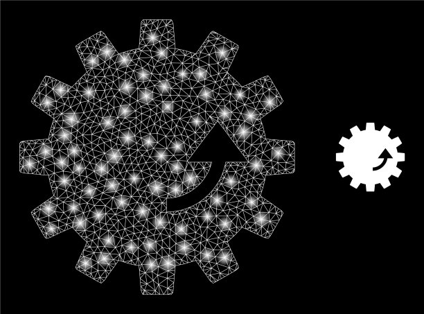 网网齿轮转动带光泽钢丝图片下载