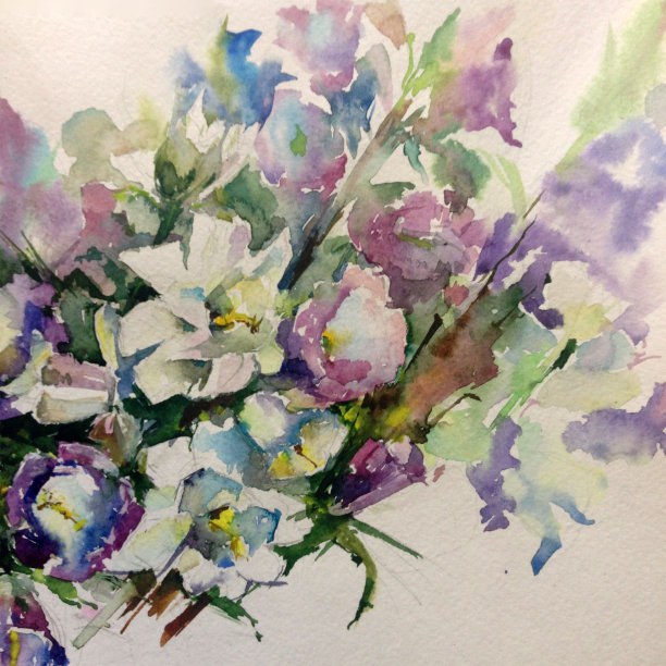 花图案手工制作。美丽温柔浪漫的花束图片下载