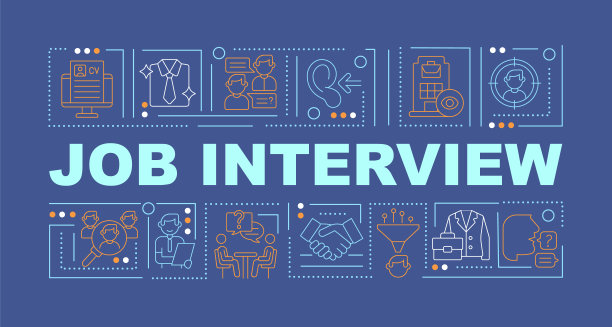 求职面试词概念横幅图片下载