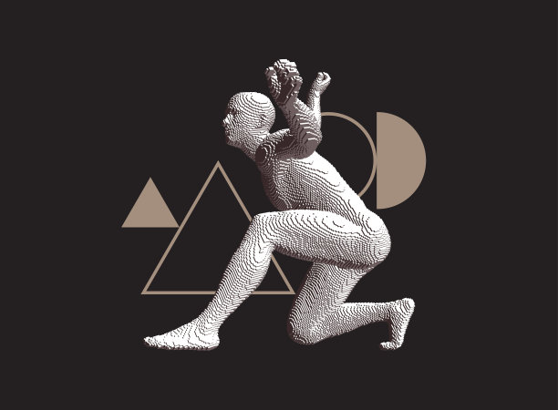 人是跳舞。三维模型的人。舞会的邀请。音乐活动传单或旗帜。由粒子组成的矢量图。图片下载