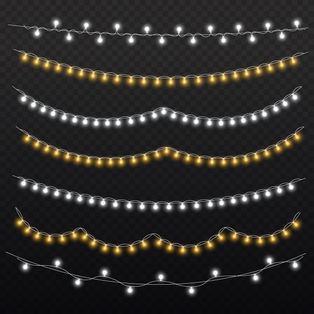 圣诞发光花环，led霓虹灯。图片下载