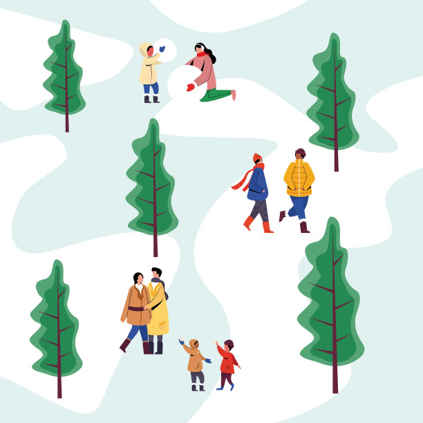 冬天的人-在圣诞节的公园里散步图片下载