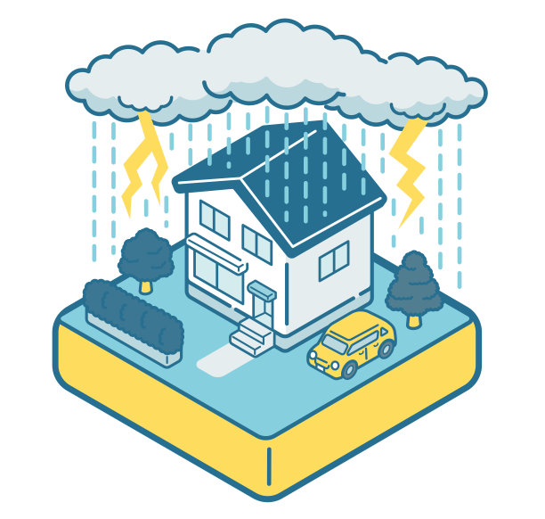 被雷击损坏的房屋图片下载