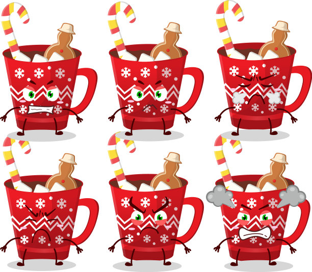 热巧克力配姜饼卡通人物图片下载