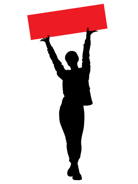 年轻男孩和女孩的黑色剪影在运动与空间的文字在白色的背景图片下载