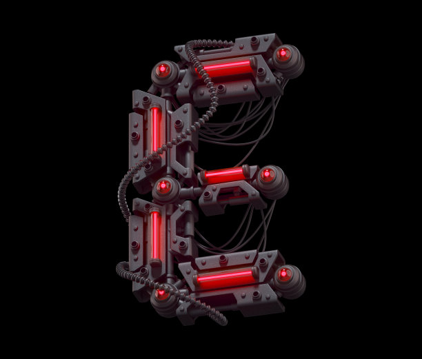 黑色的字体。光红色的霓虹灯。图片下载