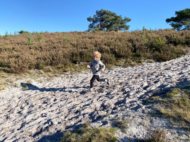 在荒野中玩耍的孩子们图片下载