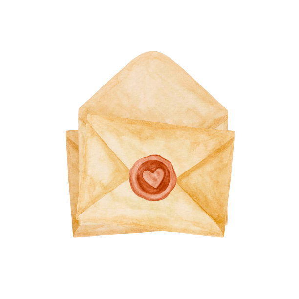 用牛皮纸信封画水彩图片下载