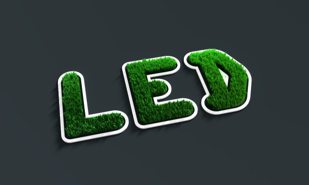 3d绿草和led单字图片下载