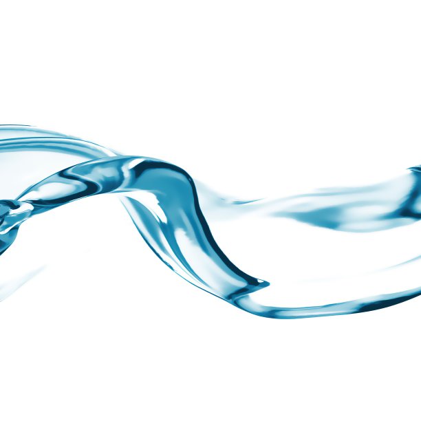 水的三维渲染，水飞溅在白色背景隔离图片下载