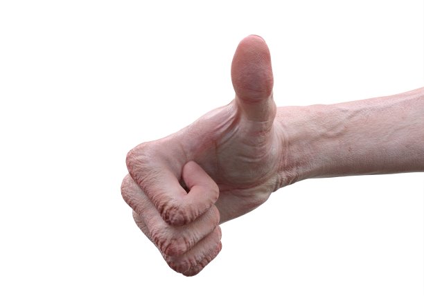 一个老人的手，一个孤立的老人的白色背景3d插图图片下载