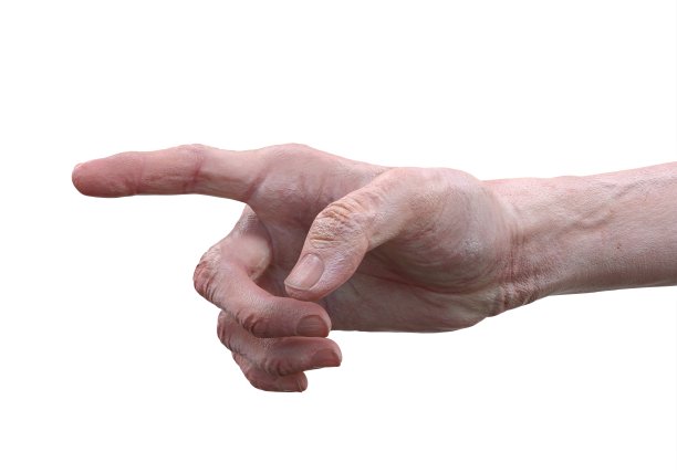 一个老人的手，一个孤立的老人的白色背景3d插图图片下载