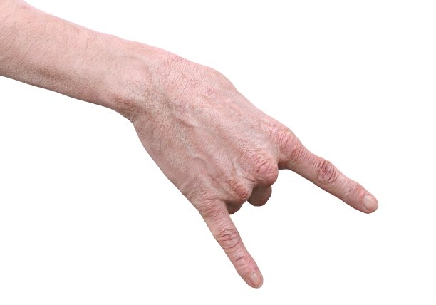 一个老人的手，一个孤立的老人的白色背景3d插图图片下载